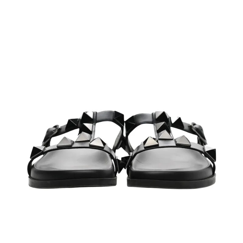 Valentino Rubber Sole Slip Resistant Slide Slippers Women's Black-3