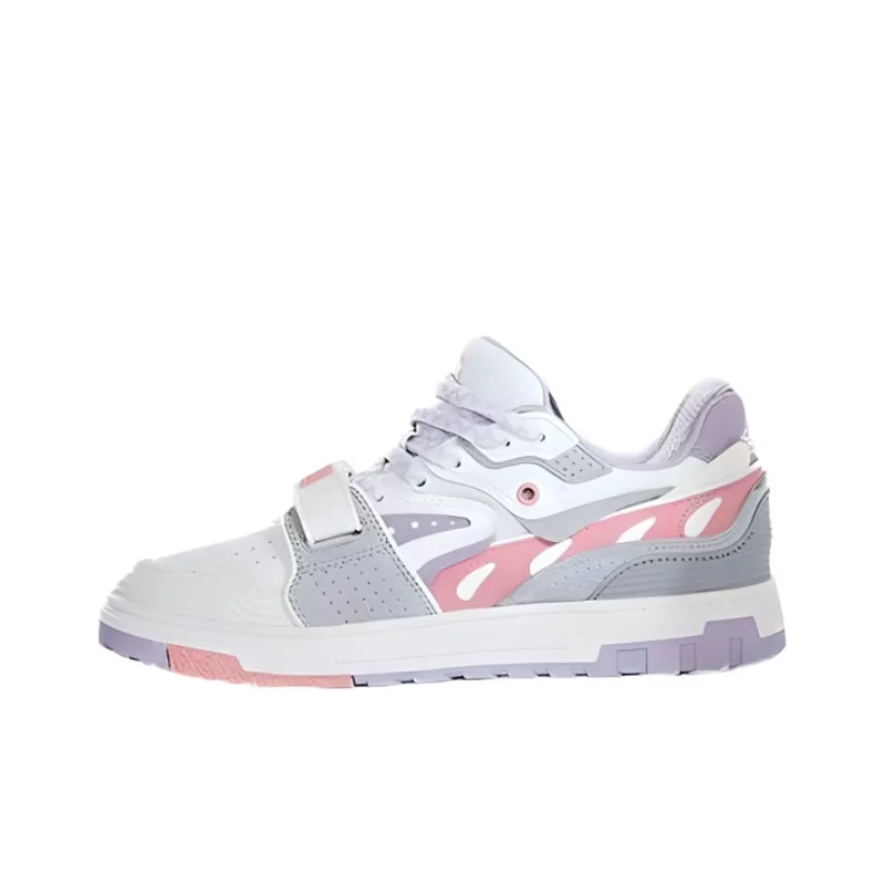 Kappa Slip Resistant, Abrasion Resistant, Lightweight Low Top Skateboard Shoes Women's White Pink-0