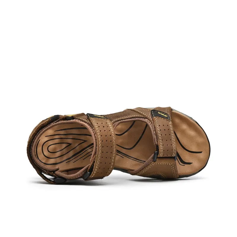 LAORENTOU Beach Sandals Men Black/Khaki/Dark Brown-6