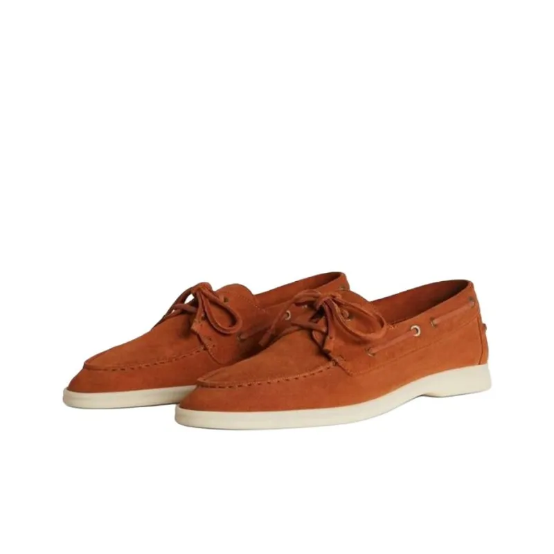 Loro Piana Sea Sail Walk Boat Shoes Men's Brown Red-2