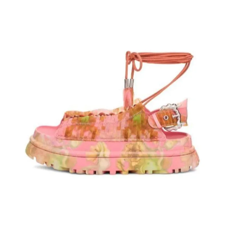 UGG Collina Strada GoldenGlow Sandal Pink Floral Women's-0