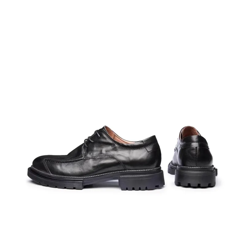 LEYGMENLG Dress Shoes Men Low Top Black-4