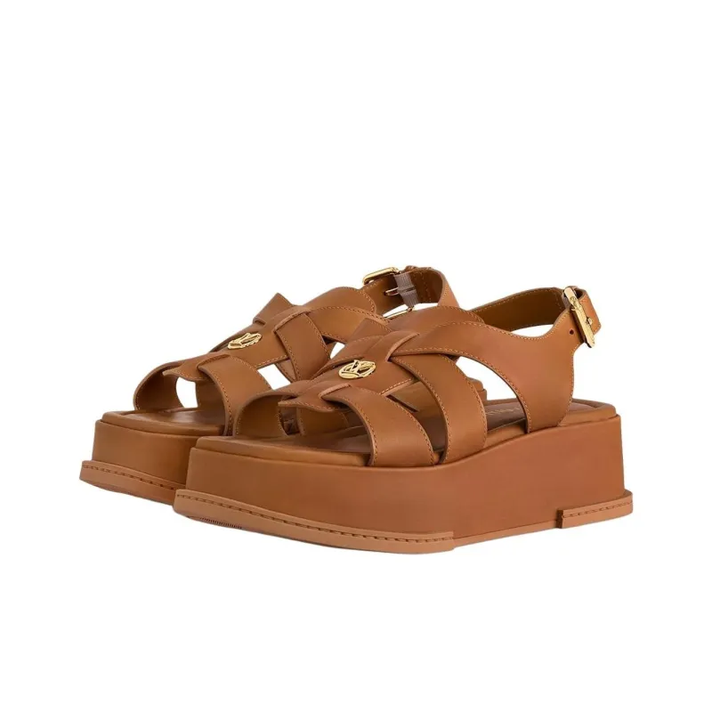LOUIS VUITTON Strap Sandals 5cm Women's Brown-2