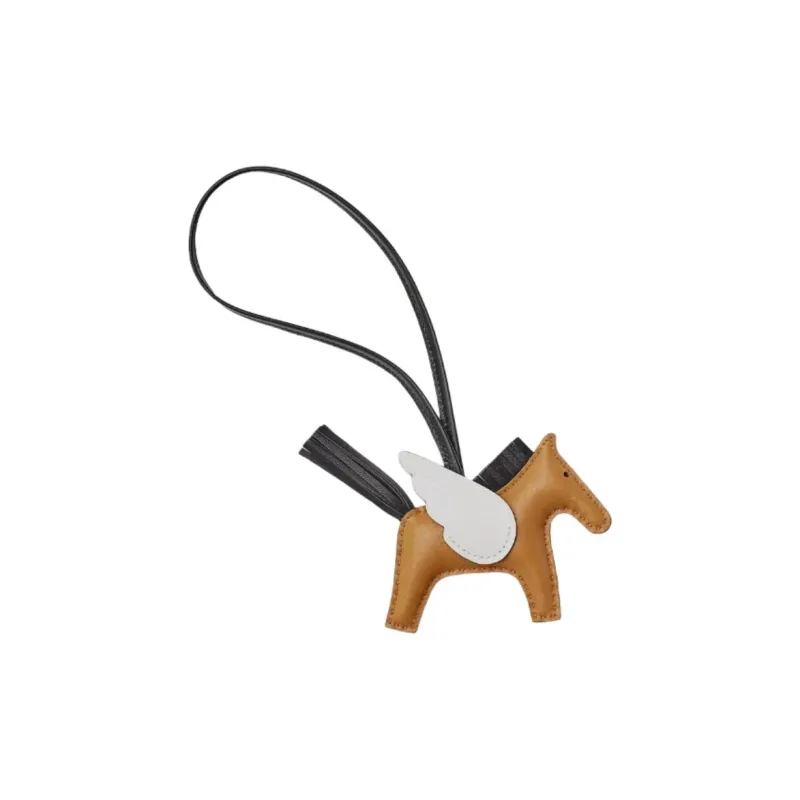 HERMES Leather Pendants Unisex Brown-1