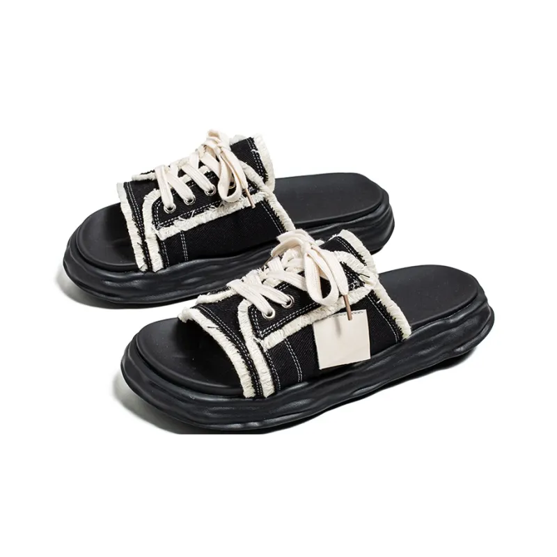YEDANI Slide Slippers Men Beige/Black-1