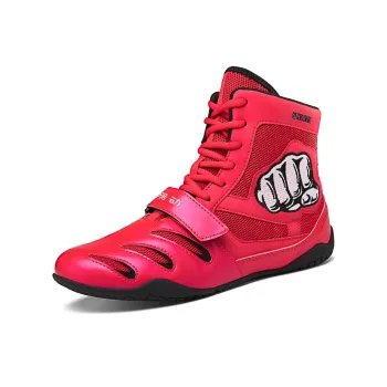 Locke Training Shoes Unisex High Top Red, Black