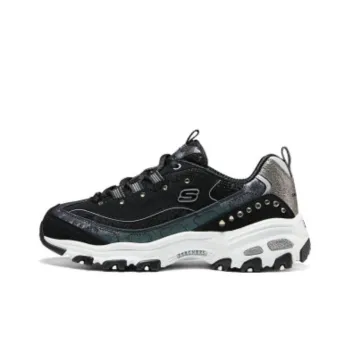 Skechers DLITES Anti Slip Wear Resistant Low Top Chunky Sneakers Women's Black
