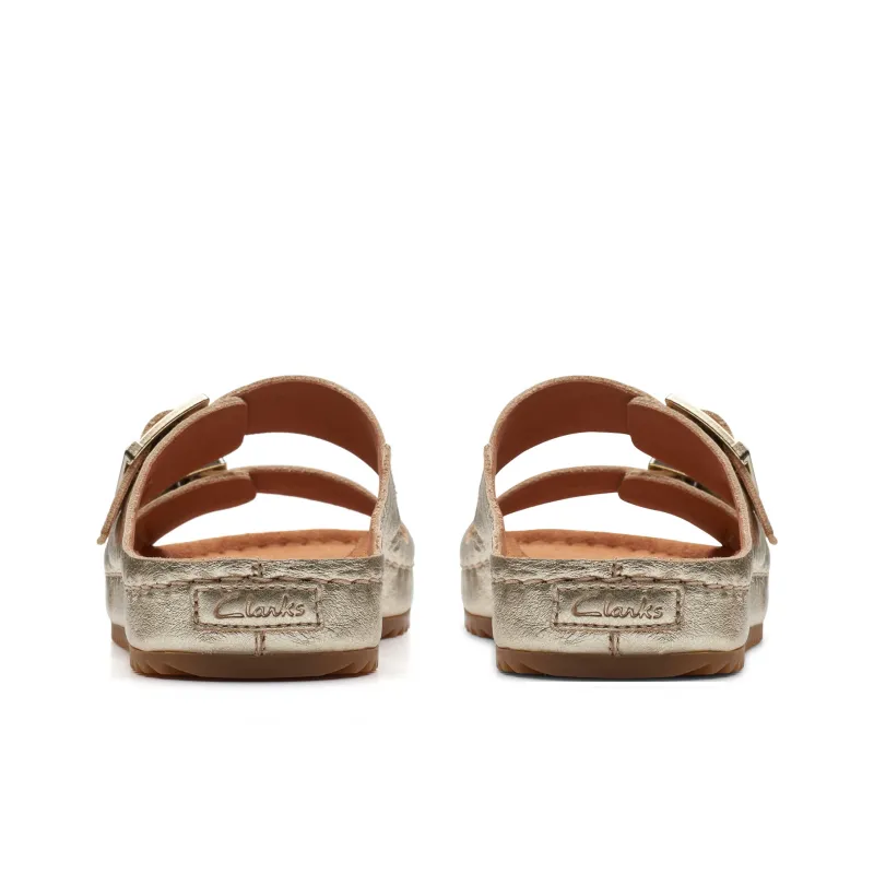 Clarks Slip Resistant Slide Slippers Women's Gold-3