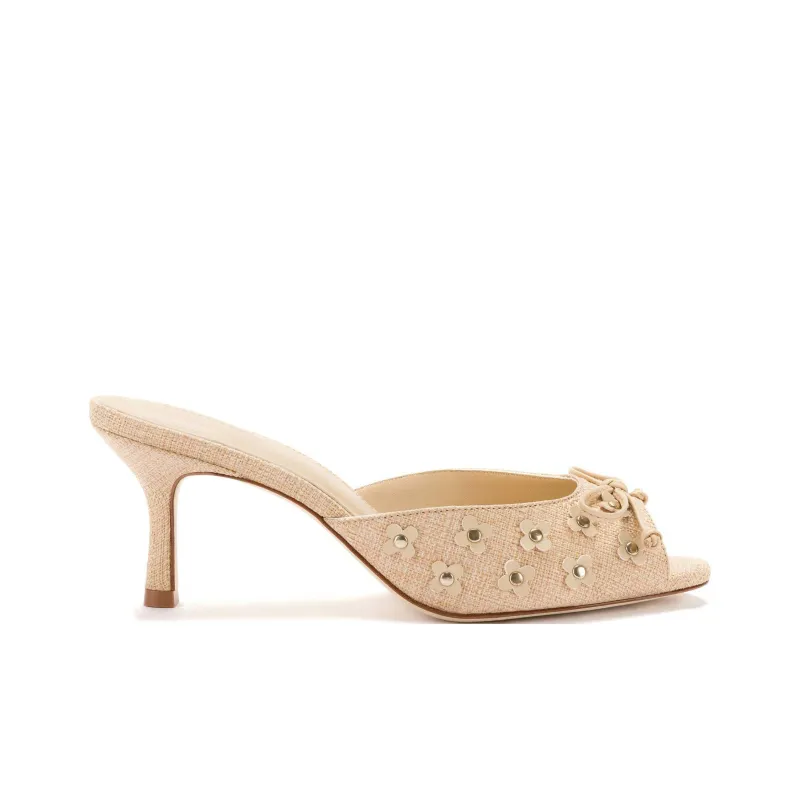 Larroude Slip-Resistant Slide Slippers Women's Beige-1