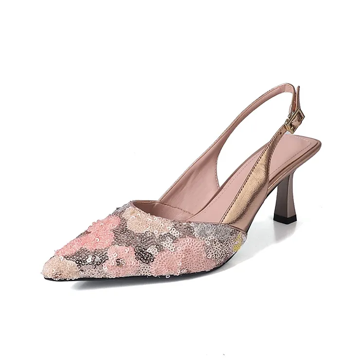 FLOWERSKAM One Strap Sandals High Heel Women's Black-10