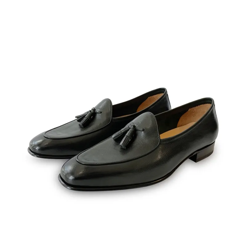 ANTONIO BAREZZI 2024 Summer Men's New Arrival Yuppie Style Pre-Cow Leather Belgian Loafers-4