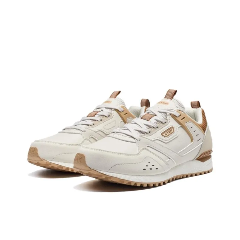 XTEP Classic 80 Anti Slip Wear Resistant Low Top Casual Shoes Men's Beige Brown-2