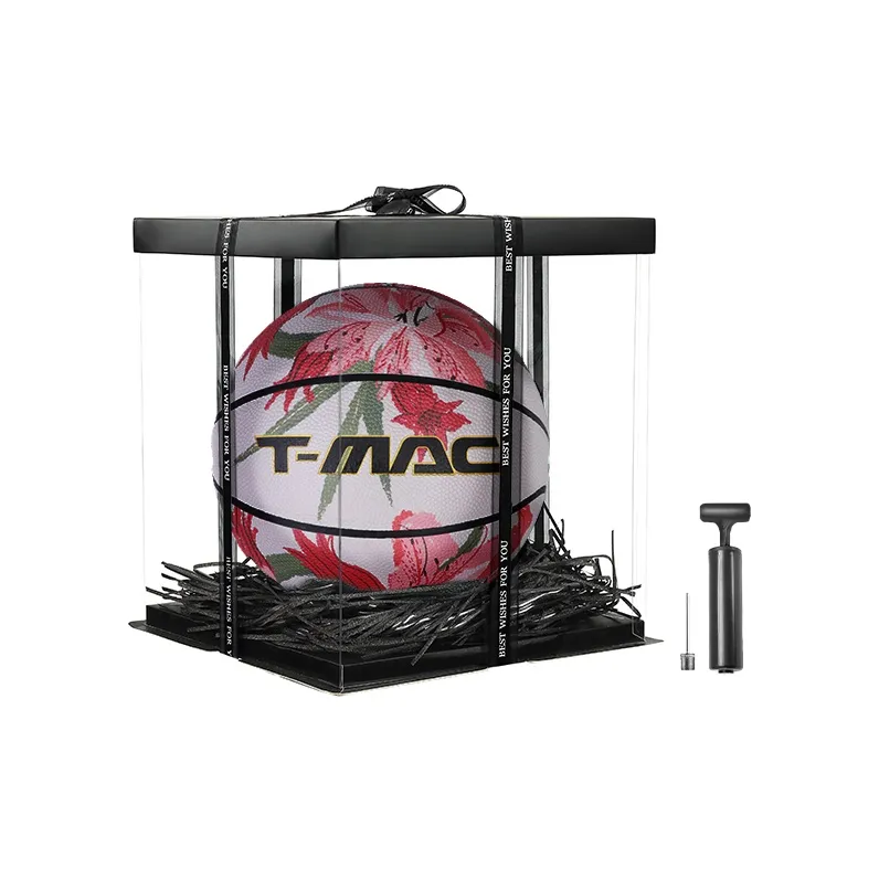 T-Mac Maddie Floral Collection PU Basketball Red White Size 7 Training Unisex-4