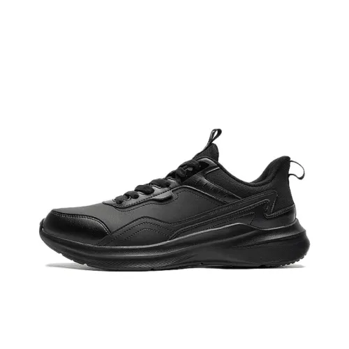QIAODAN Wear Resistant Support Lightweight Low Top Running Shoes Men's Black