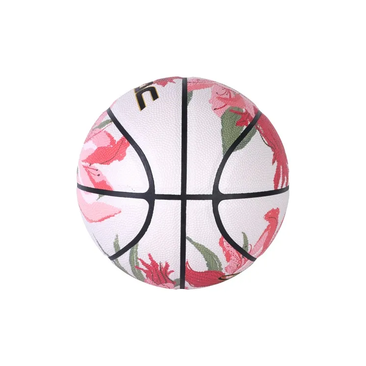 T-Mac Maddie Floral Collection PU Basketball Red White Size 7 Training Unisex-3