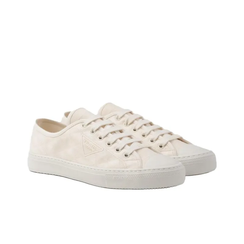 PRADA Low Top Skateboard Shoes Men's Beige-2