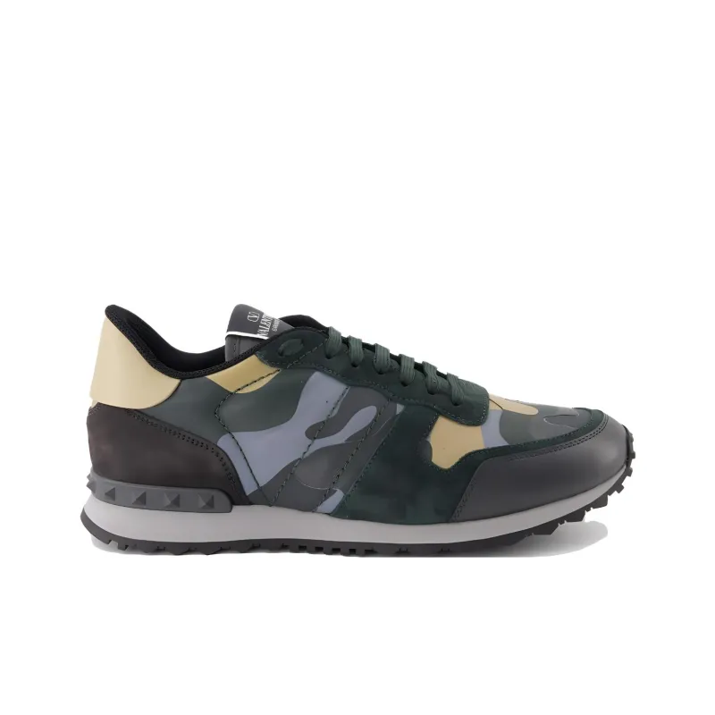 Valentino Garavani Rockrunner Camouflage Lace Up Sneakers-1