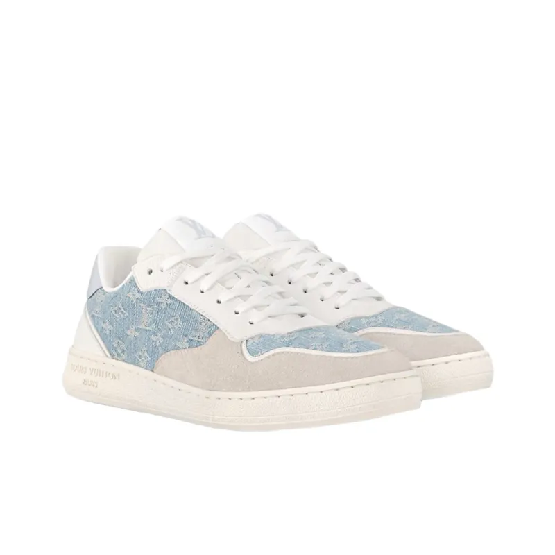 LOUIS VUITTON Stadium Low Top Skateboard Shoes Women's Light Blue-3