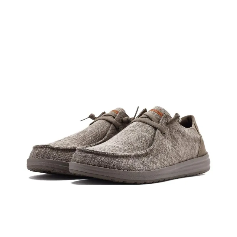 Skechers Melson Breathable And Lightweight Low Top Canvas Shoes Men's Brown-2