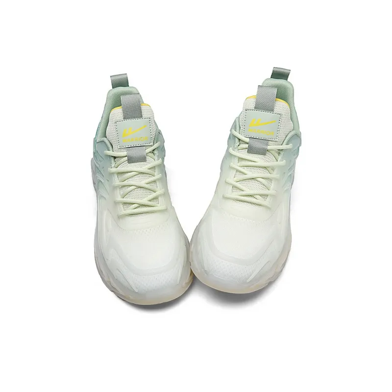 Warrior Low Top Running Shoes Men's White Green Yellow-1