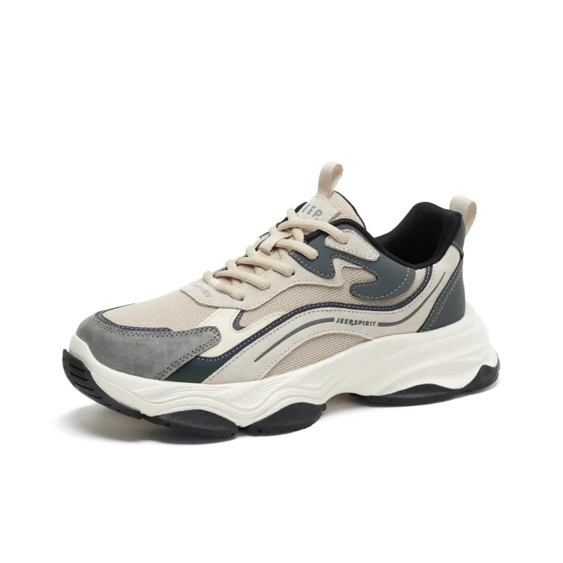 JEEP SPIRIT Low Top Chunky Sneakers Men's Moon Dust Gray-2