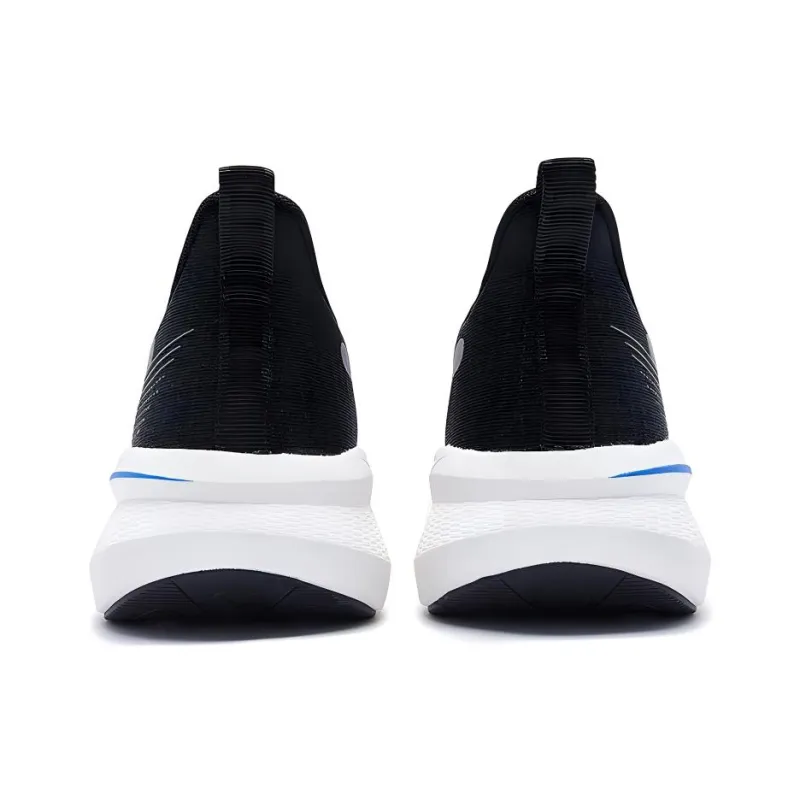 QIAODAN Wear Resistant Slip Resistant Low Top Casual Running Shoes Men's White Blue Black-3