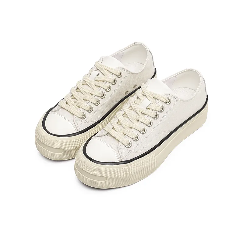 Angelmi Low Top Skateboard Shoes Unisex Gray White-1
