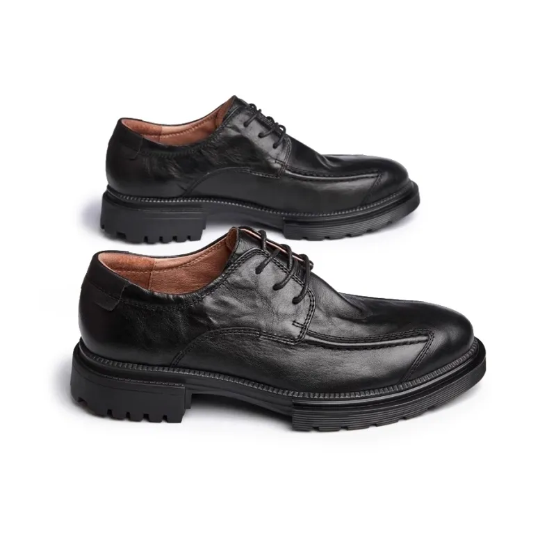 LEYGMENLG Dress Shoes Men Low Top Black-2