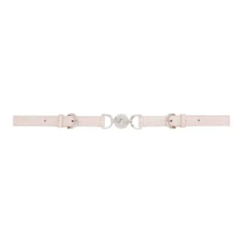 VERSACE Logo Identification Calfskin Leather Belts Women's Pink Width: 2CM