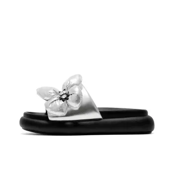 C°BANNER PU Polyurethane Slip Resistant Slide Slippers Women's Silver