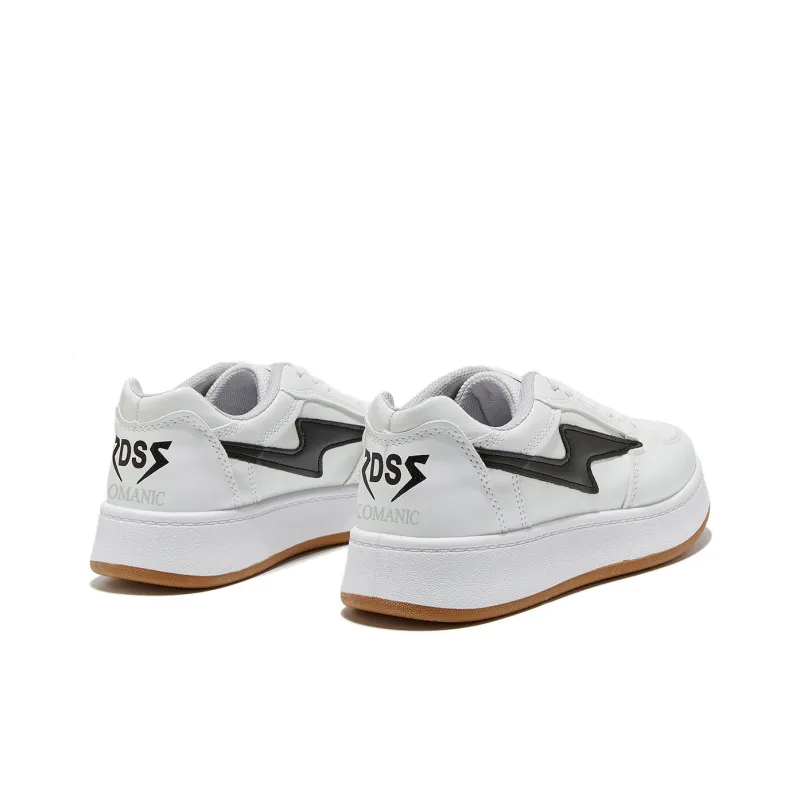 Komanic Non slip Lightweight Low Top Skateboard Shoes Women's White-3