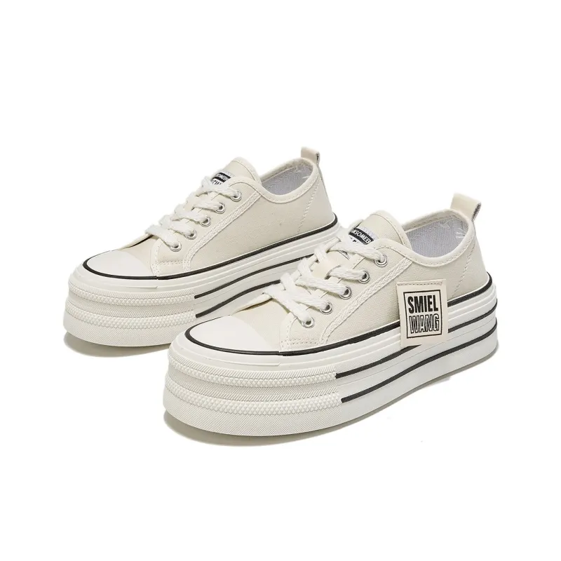 Komanic Coverage Lightweight Height Increasing Low Top Canvas Shoes Women's-9