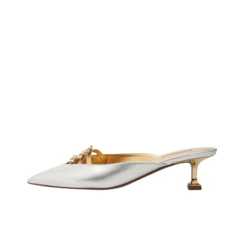 Schutz Closed Toe Slippers 5cm Women's Silver