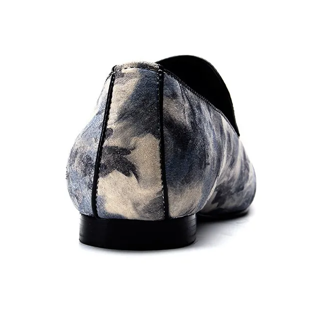 NORVINCY Loafers Unisex Ink Splatter Blue-2