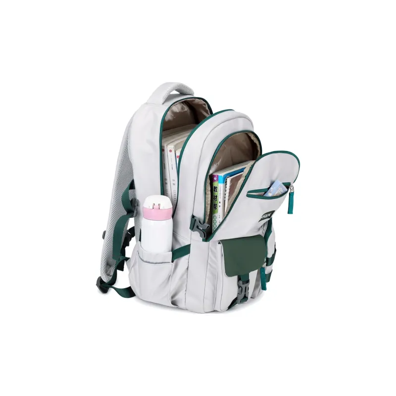 ZUOFEIFAN Nylon Backpacks Unisex Gray Green/Gray Purple-4