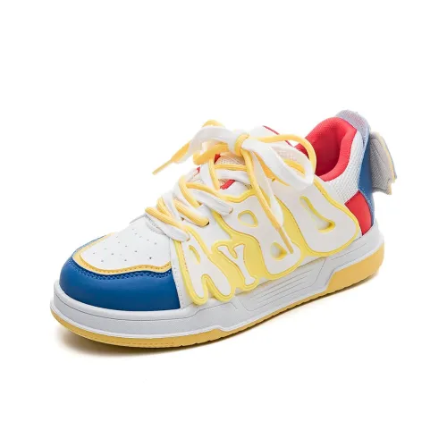 HUANQIU Abrasion Resistant Low Top Skateboard Shoes Women's Yellow