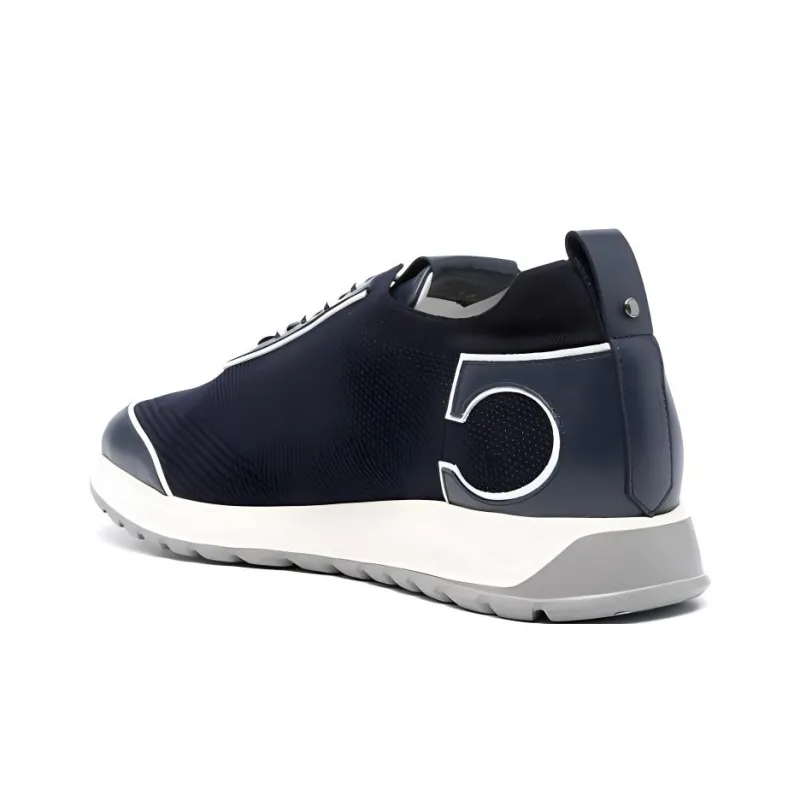 Canali Logo-patch Knitted Sneakers-2
