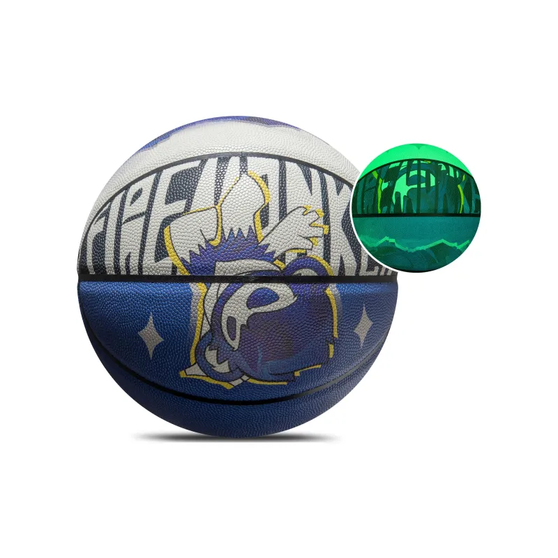 FireMonkey PU Basketball White Blue Size 7 Ball Glow In The Dark Unisex-0