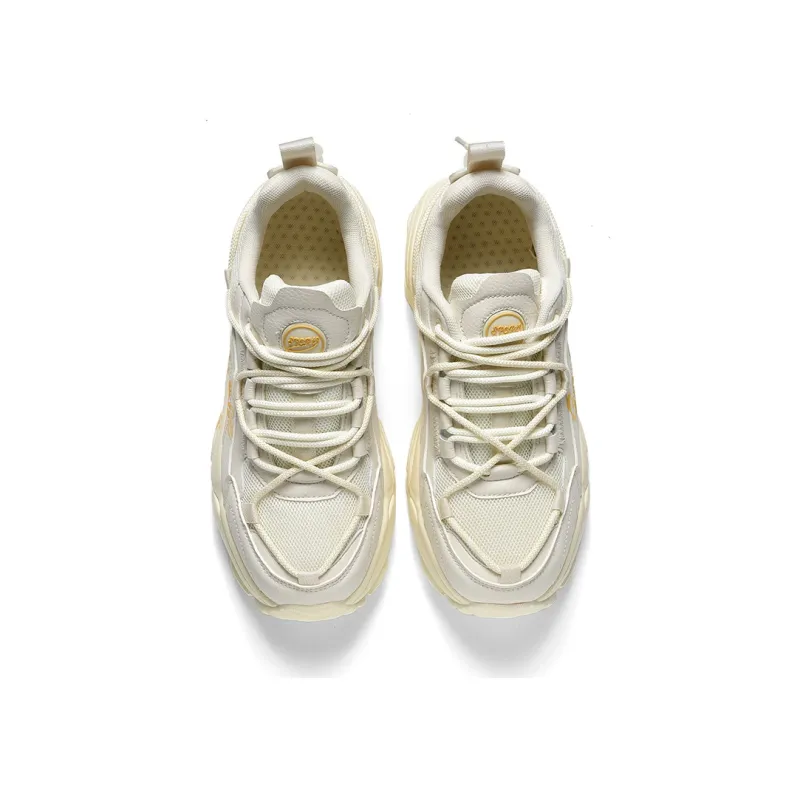 DEVIL AND ANGEL Anti-Slip And Wear-Resistant Breathable Low-Top Chunky Sneakers Unisex Beige-1