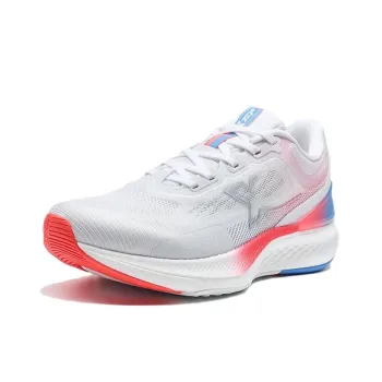 XTEP Cushioning Rebound Low Top Running Shoes Women's White Red Blue