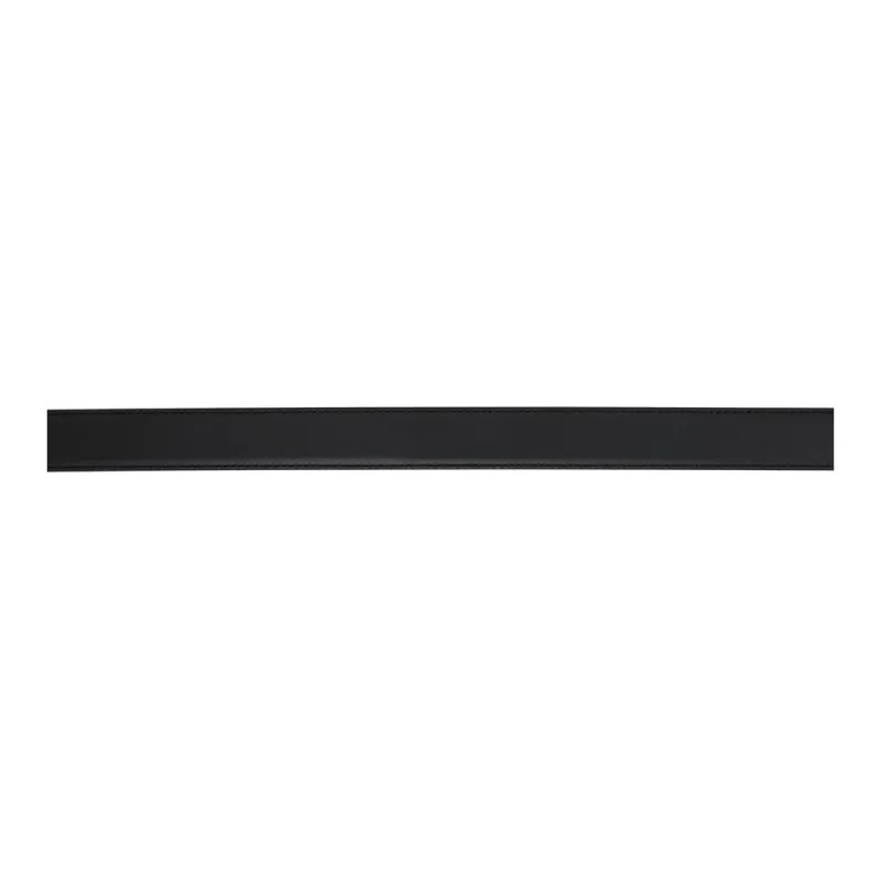 VERSACE Greca Emblem Detail Smooth Buckle Leather Belts Men's Black 3CM-1