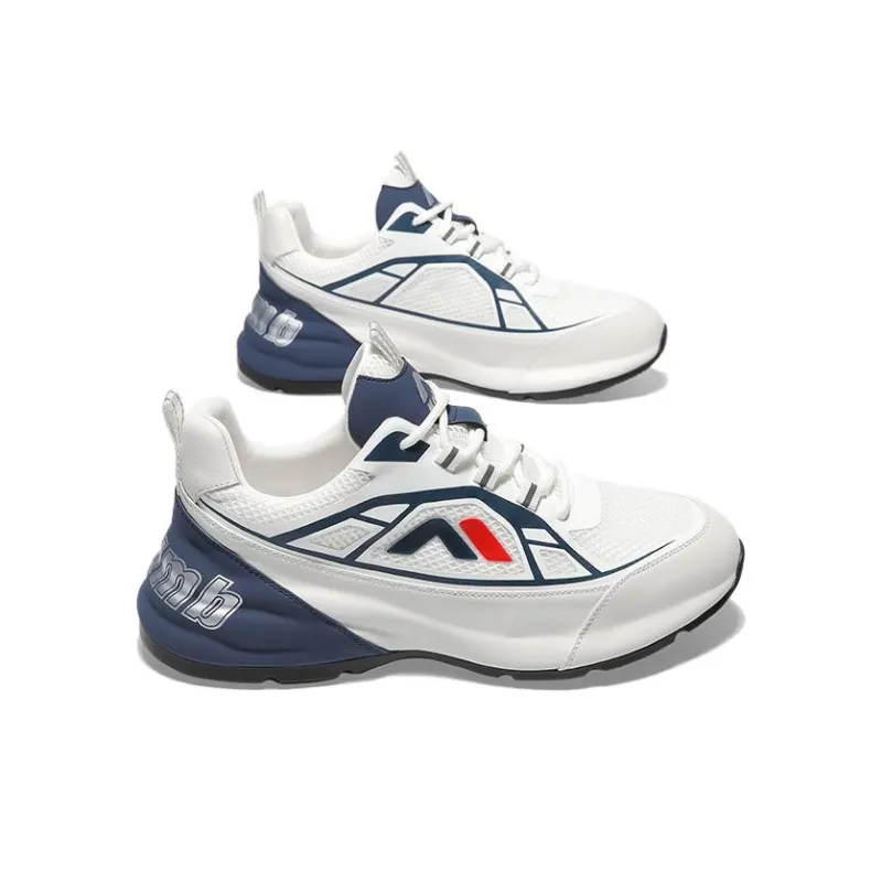 KOLUMB Cushioning, Slip Resistant, And Breathable Low Top Casual Shoes Men's White Blue-1