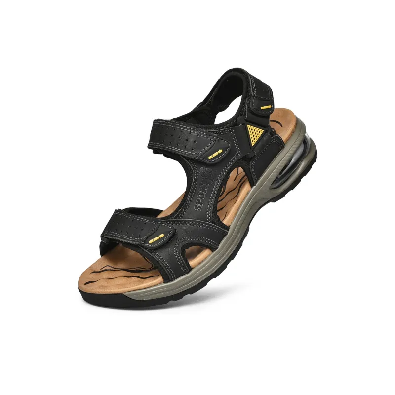 LAORENTOU Beach Sandals Men Black/Khaki/Dark Brown-3