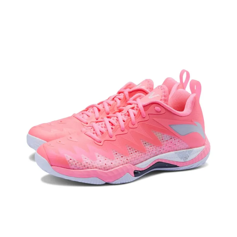 LiNing Harrier Hawk Slip-Resistant Breathable Rebound Low-Top Badminton Shoes Unisex Pink-1