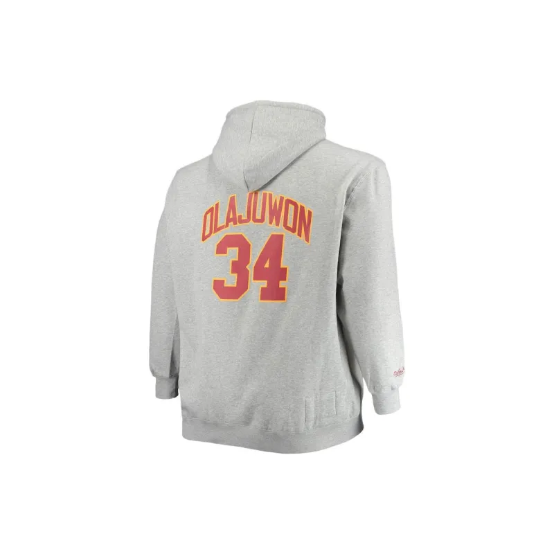 NBA Houston Rockets Mitchell & Ness Hakeem Olajuwon Sweatshirt Men's Mixed Color Gray-1