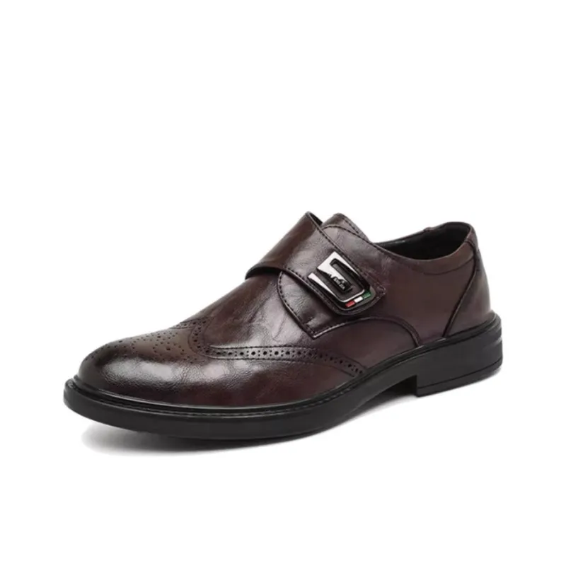 G.N.SHIJIA Dress Shoes Men Low Top Black/Brown-4