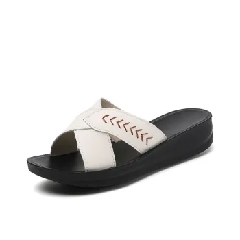 Reivanti Slip-Resistant Slide Slippers Women's Beige