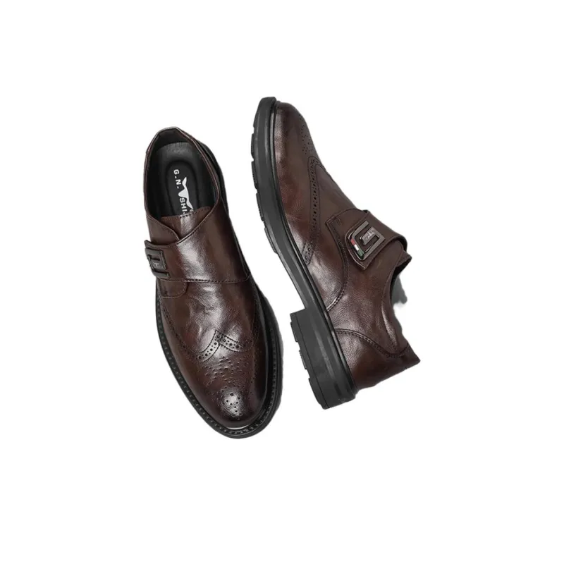 G.N.SHIJIA Dress Shoes Men Low Top Black/Brown-7