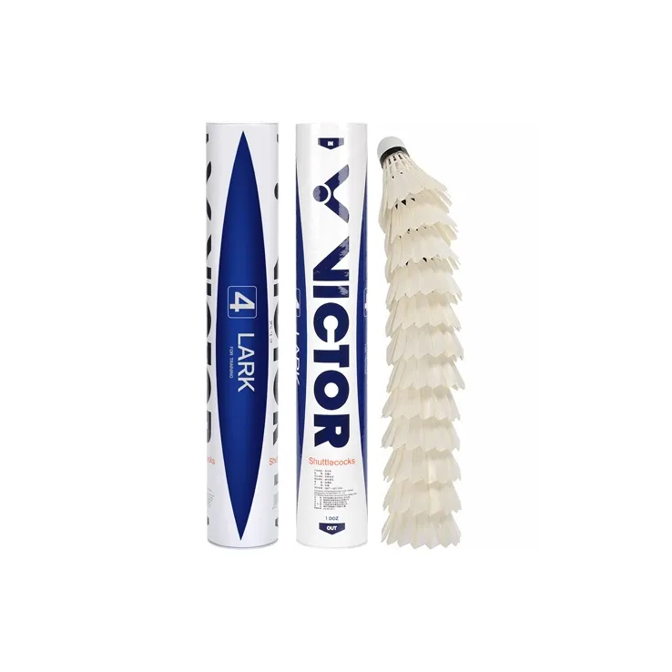 VICTOR Skylark Series Lark Size 4LARK4 Duck Feather Shuttlecock 12 Pack Water Duck Feather Match Ball Shuttlecocks-0