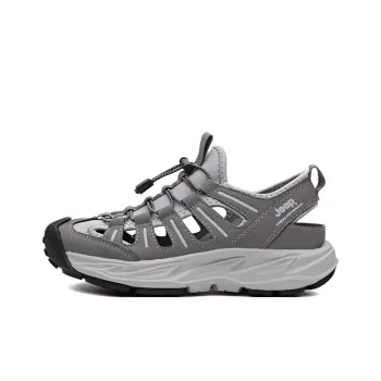 Jeep Breathable Anti-Slip And Wear-Resistant River Trekking Shoes Men's Light Gray